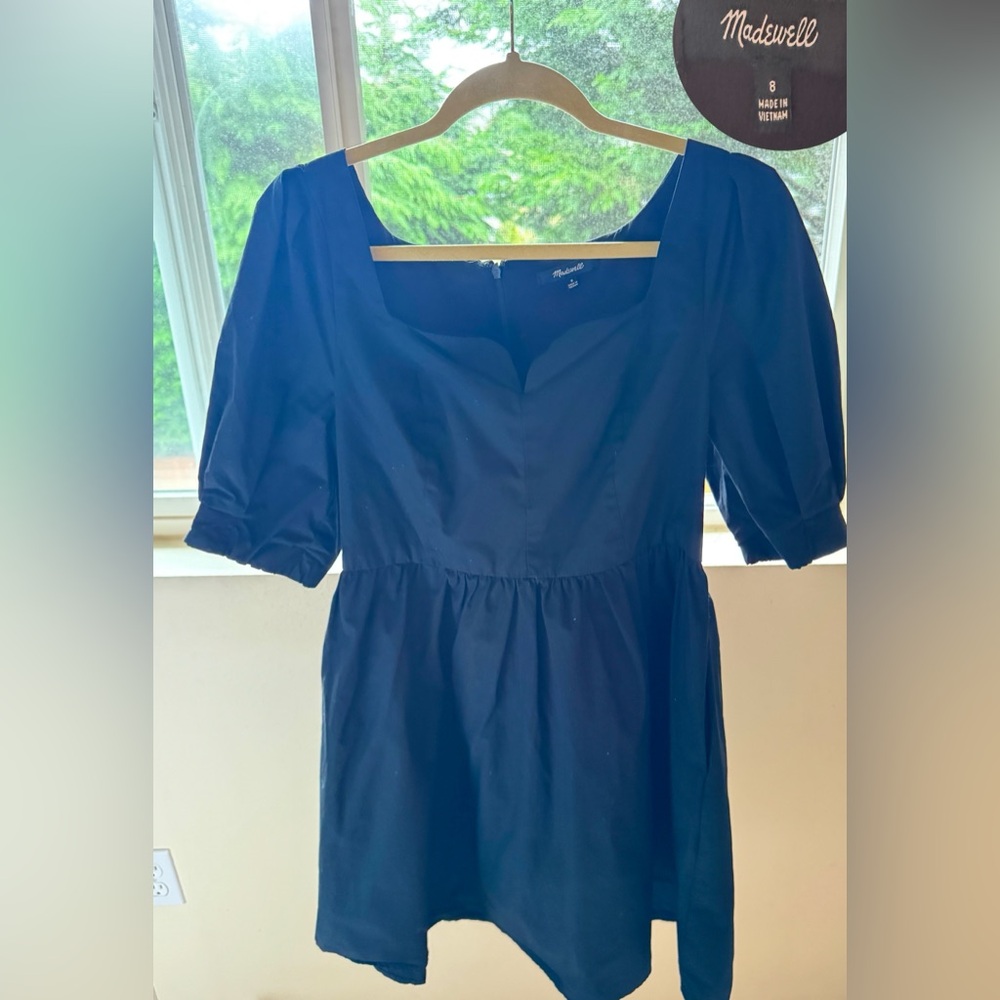 Madewell Dark Blue Dress with White Logo Detail